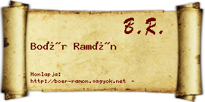 Boér Ramón névjegykártya